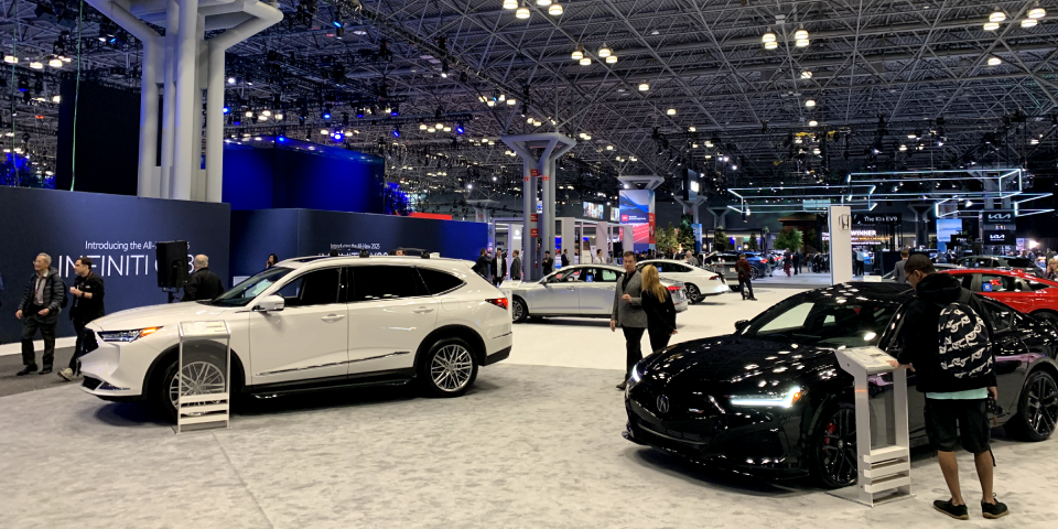View of the New York Auto Show hall
